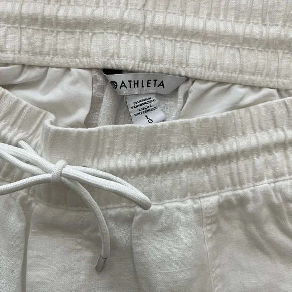 Athleta White Linen Shorts - Picture 3 of 4